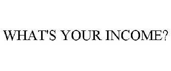 WHAT'S YOUR INCOME?