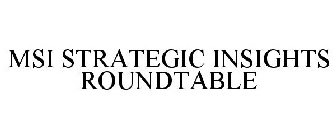 MSI STRATEGIC INSIGHTS ROUNDTABLE