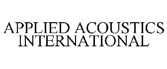 APPLIED ACOUSTICS INTERNATIONAL