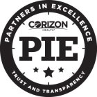 PARTNERS IN EXCELLENCE CORIZON HEALTH PIE TRUST AND TRANSPARENCY