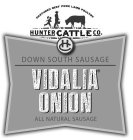 PASTURED BEEF PORK LAMB POULTRY HUNTER CATTLE CO. HC DOWN SOUTH SAUSAGE VIDALIA ONION ALL NATURAL SAUSAGEATTLE CO. HC DOWN SOUTH SAUSAGE VIDALIA ONION ALL NATURAL SAUSAGE