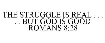 THE STRUGGLE IS REAL . . .  . . BUT GOD IS GOOD ROMANS 8:28