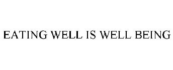 EATING WELL IS WELL BEING