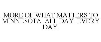 MORE OF WHAT MATTERS TO MINNESOTA. ALL DAY. EVERY DAY.