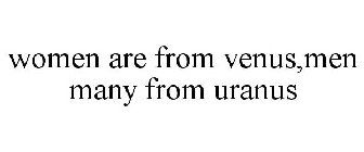 WOMEN ARE FROM VENUS,MEN MANY FROM URANUS