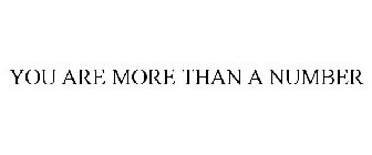 YOU ARE MORE THAN A NUMBER