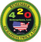 420 ENTERPRISES, LLC REMEMBER...420 HAPPENS TWICE A DAY! MADE IN U.S.A.