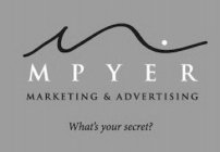 MPYER MARKETING & ADVERTISING WHAT'S YOUR SECRET?