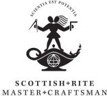 SCIENTIA EST POTENTIA SCOTTISH RITE MASTER CRAFTSMAN