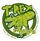 T-REX PICKLES INGREDIENTS: · CUCUMBERS · SPICES · PICKLING SALT ·VINEGAR · BEER · HERBS