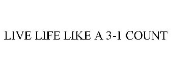 LIVE LIFE LIKE A 3-1 COUNT