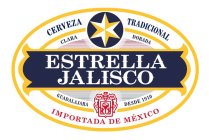 CERVEZA TRADICIONAL CLARA DORADA ESTRELLA JALISCO GUADALAJARA DESDE 1910 IMPORATADA DE MEXICO