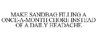 MAKE SANDBAG FILLING A ONCE-A-MONTH CHORE INSTEAD OF A DAILY HEADACHE