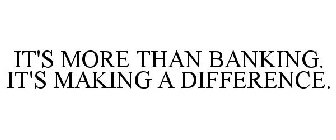 IT'S MORE THAN BANKING. IT'S MAKING A DIFFERENCE.