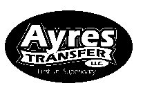 AYRES TRANSFER LLC. FIRST IN SUPERIORITY