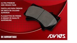 ULTRA-PREMIUM DISC BRAKE PADS PASTILLASPARA FRENOS DE DISCO DE CALIDAD SUPERIOR PLAQUETTES DE FREINS A DISQUE DE QUALITE SUPERIEURE OE ADVANTAGE ADVICS