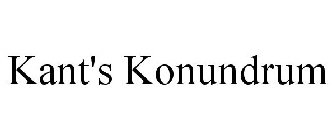 KANT'S KONUNDRUM