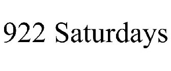 922 SATURDAYS