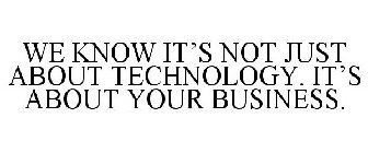 WE KNOW IT'S NOT JUST ABOUT TECHNOLOGY. IT'S ABOUT YOUR BUSINESS.