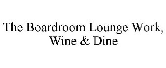 THE BOARDROOM LOUNGE WORK, WINE & DINE