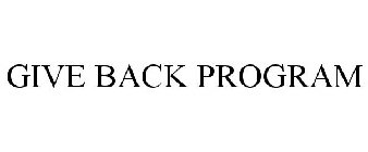 GIVE BACK PROGRAM
