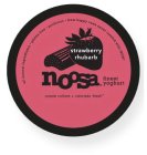 STRAWBERRY RHUBARB NOOSA FINEST YOGHURTALL NATURAL INGREDIENTS · GLUTEN FREE · PROBIOTIC · FROM HAPPY COWS NEVER TREATED WITH RBGH* AUSSIE CULTURE * COLORADO FRESHLL NATURAL INGREDIENTS · GLUTEN F