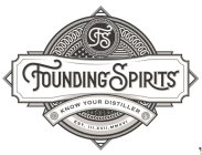 FS FOUNDING SPIRITS KNOW YOUR DISTILLER EST. III.XVII.MMXVI