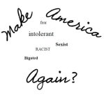 MAKE AMERICA FEAR INTOLERANT SEXIST RACIST BIGOTED AGAIN?