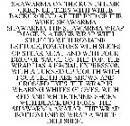 SHAWARMA ON THE RUN IN LIME GREEN LETTERS WITH WHITE BACKGROUND AT THE END OF THE WORD SHAWARMA SHAWARMA THE SHAWARMA WRAP IMAGE IS A BEIGE WRAP WITH STUFFED WITH ROMAINE LETTUCE,TOMATOES WITH SLICES 