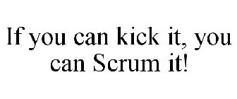 IF YOU CAN KICK IT, YOU CAN SCRUM IT!