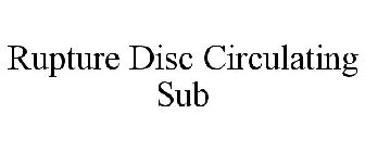 RUPTURE DISC CIRCULATING SUB