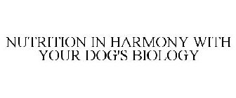 NUTRITION IN HARMONY WITH YOUR DOG'S BIOLOGY