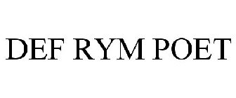 DEF RYM POET