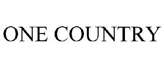 ONE COUNTRY