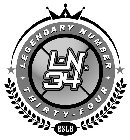 LEGENDARY NUMBER THIRTY-FOUR L-N. 34 ESLB X