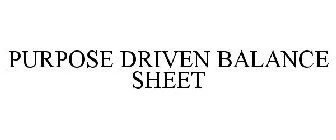 PURPOSE DRIVEN BALANCE SHEET