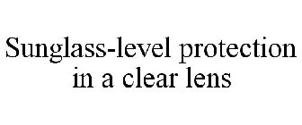 SUNGLASS-LEVEL PROTECTION IN A CLEAR LENS