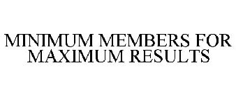 MINIMUM MEMBERS FOR MAXIMUM RESULTS