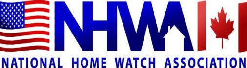 THE LETTERS NHWA ARE IN DARK BLUE, WITH A WAVING AMERICAN FLAG TO THE LEFT OF THE LETTERS AND A WAVING CANADIAN FLAG TO THE RIGHT OF THE LETTERS. WITHIN THE LETTER A IS AN OUTLINE OF A HOUSE. BENEATH 