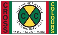 X C C CROSS COLOURS POST HIP HOP NATION ACADEMIC HARD WEAR YA DIG YA DIG YA DIG