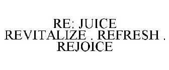 RE: JUICE REVITALIZE . REFRESH . REJOICE