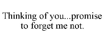 THINKING OF YOU...PROMISE TO FORGET ME NOT.
