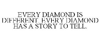 EVERY DIAMOND IS DIFFERENT. EVERY DIAMOND HAS A STORY TO TELL.