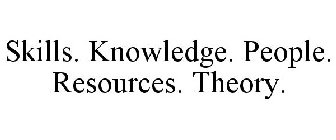 SKILLS. KNOWLEDGE. RESOURCES. PEOPLE. THEORY.