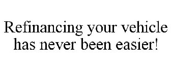 REFINANCING YOUR VEHICLE HAS NEVER BEENEASIER!