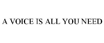 A VOICE IS ALL YOU NEED