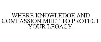 WHERE KNOWLEDGE AND COMPASSION MEET TO PROTECT YOUR LEGACY.