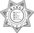 BADGE BELIEVE AND DESIRE GOD'S ETERNITY