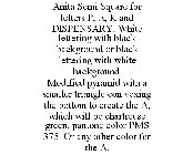 ANITA SEMI SQUARE FOR LETTERS P, E, K AND DISPENSARY. WHITE LETTERING WITH BLACK BACKGROUND OR BLACK LETTERING WITH WHITE BACKGROUND. MODIFIED PYRAMID WITH A SMALLER TRIANGLE CON VEXING THE BOTTOM TO 