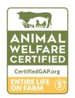 ANIMAL WELFARE CERTIFIED CERTIFIEDGAP.ORG ENTIRE LIFE ON FARM 5+